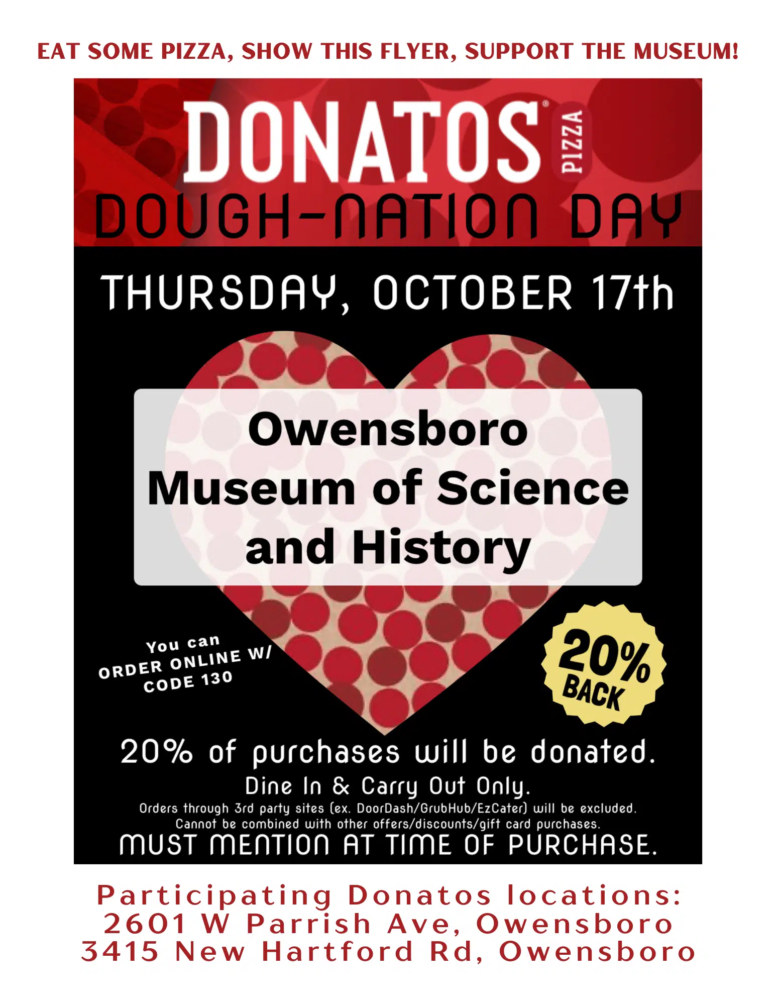 Donatos Flyer Thursday October 17th